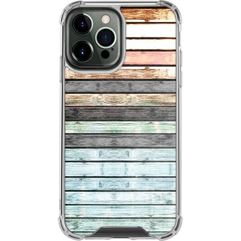 Wooden Stripes iPhone 14 Pro Max Clear Case