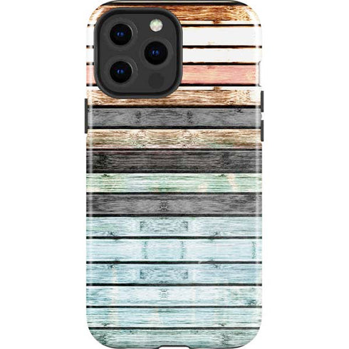 Wooden Stripes iPhone 14 Pro Max Impact Case