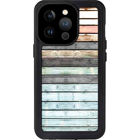 Wooden Stripes iPhone 14 Pro Waterproof Case