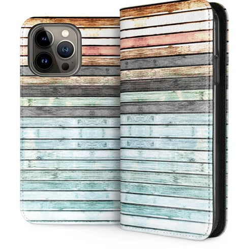 Wooden Stripes iPhone 15 Pro Max Folio Case