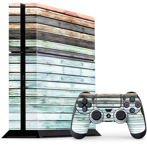 Wooden Stripes PS4 Console and Controller Bundle Skin