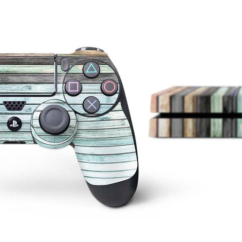 Wooden Stripes PS4 Console and Controller Bundle Skin