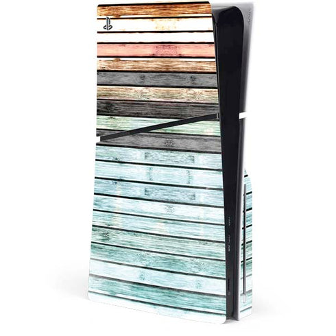 Wooden Stripes PS5 Slim Disk Console Skin
