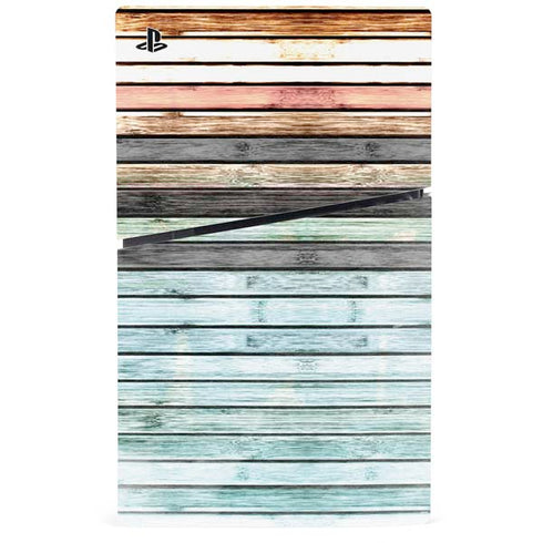 Wooden Stripes PS5 Slim Digital Edition Bundle Skin