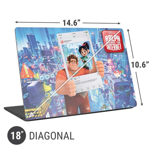 Disney Wreck-it Ralph and Vanellope Instagram Pose Universal Laptop 18in (14.6 x 10.6in) Skin