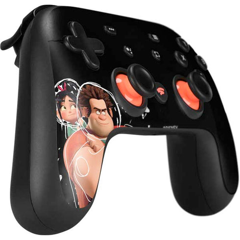 Disney Wreck-it Ralph And Vanellope Space Sketch Google Stadia Controller Skin