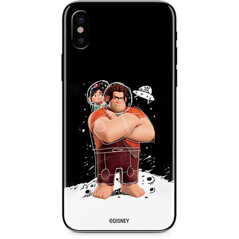 Disney Wreck-it Ralph And Vanellope Space Sketch iPhone XS Skin