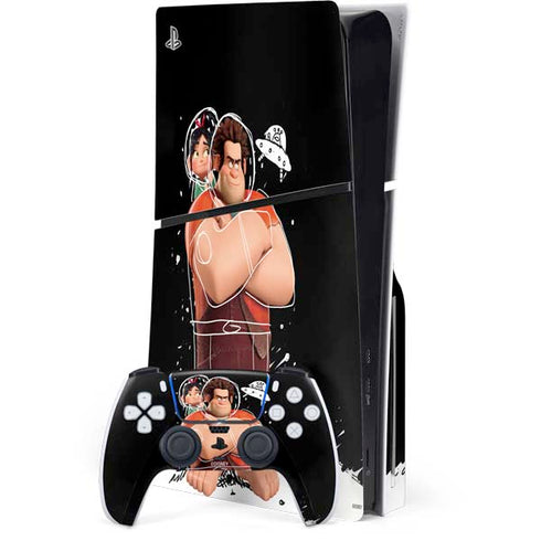 Disney Wreck-it Ralph And Vanellope Space Sketch PS5 Slim Disk Bundle Skin