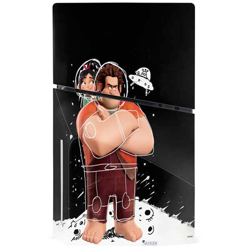 Disney Wreck-it Ralph And Vanellope Space Sketch PS5 Slim Disk Bundle Skin