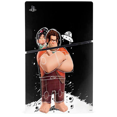 Disney Wreck-it Ralph And Vanellope Space Sketch PS5 Slim Digital Edition Bundle Skin