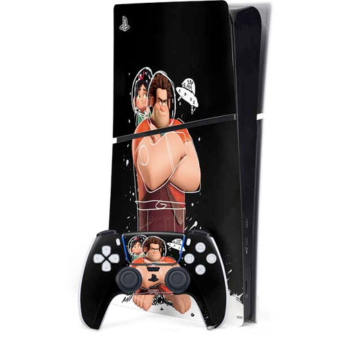 Disney Wreck-it Ralph And Vanellope Space Sketch PS5 Slim Digital Edition Console Skin