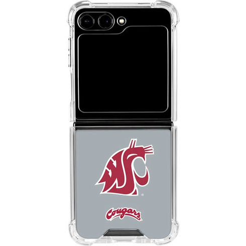 Washington State University WSU Cougars Galaxy Z Flip5 5G Clear Case