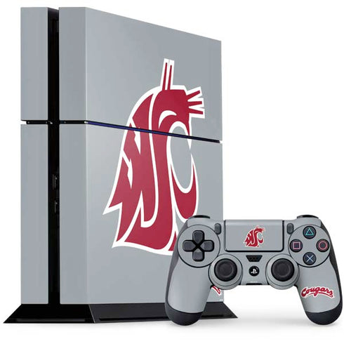 WSU Cougars Logo PS4 Console and Controller Bundle Skin