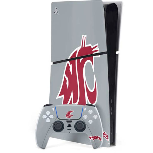 Washington State University WSU Cougars PS5 Slim Digital Edition Console Skin