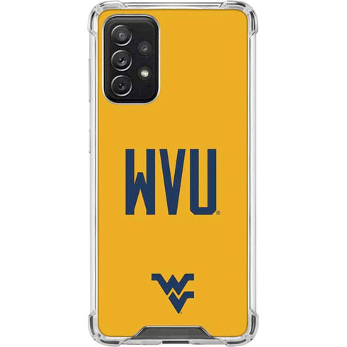West Virginia University WVU Galaxy A72 5G Clear Case