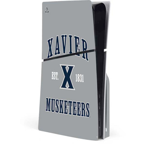 Xavier University Musketeers Est 1831 PS5 Slim Disk Console Skin