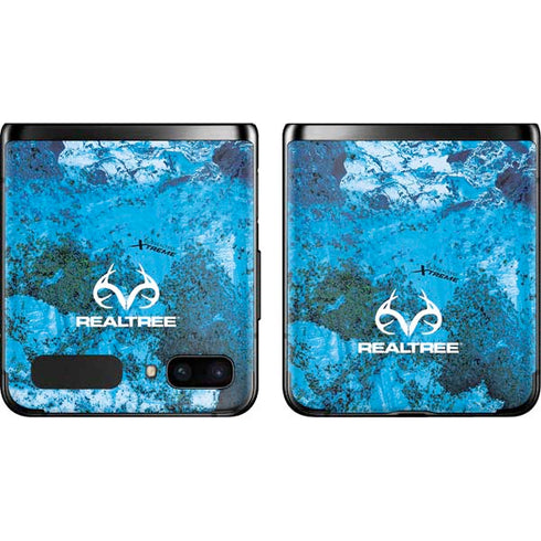 RealTree Xtreme Blue Camo Galaxy Z Flip Skin