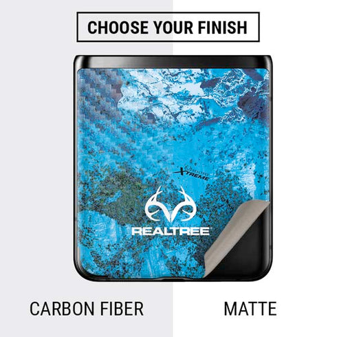 RealTree Xtreme Blue Camo Galaxy Z Flip Skin