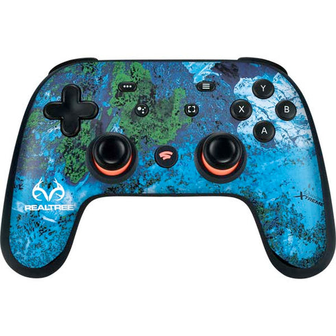 RealTree Xtreme Blue Camo Google Stadia Controller Skin