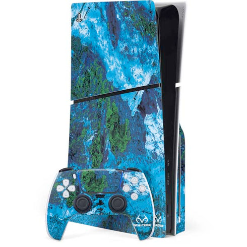 RealTree Xtreme Blue Camo PS5 Slim Disk Bundle Skin