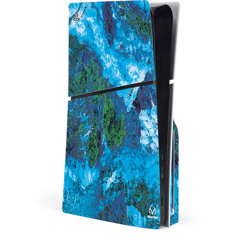 RealTree Xtreme Blue Camo PS5 Slim Disk Console Skin