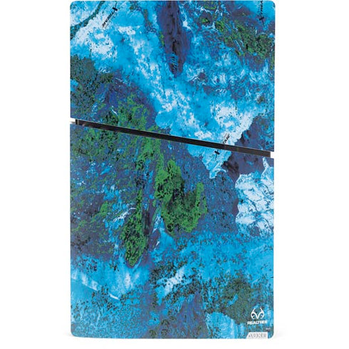 RealTree Xtreme Blue Camo PS5 Slim Digital Edition Console Skin
