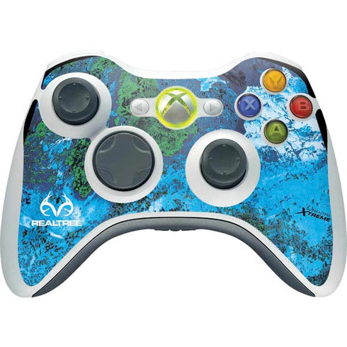 RealTree Xtreme Blue Camo Xbox 360 Wireless Controller Skin