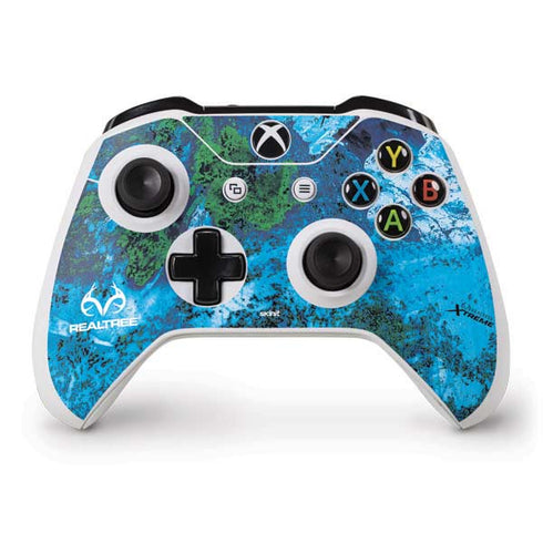 RealTree Xtreme Blue Camo Xbox One S Controller Skin