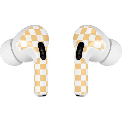 Yellow and White Checkerboard AirPods Pro 2nd Gen Skin