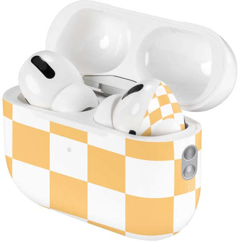 Yellow and White Checkerboard AirPods Pro 2nd Gen Skin