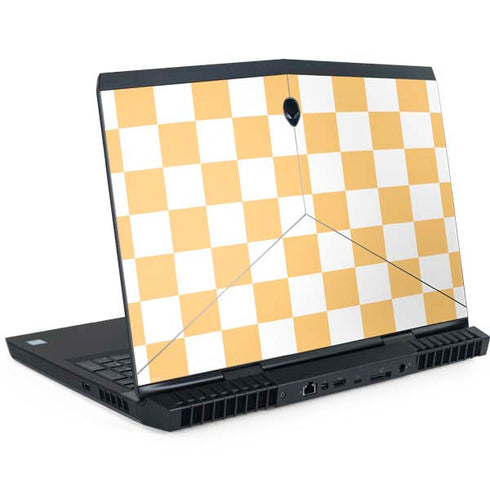Yellow and White Checkerboard Dell Alienware Skin