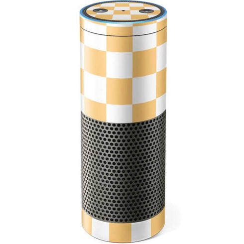 Yellow and White Checkerboard Amazon Echo Skin