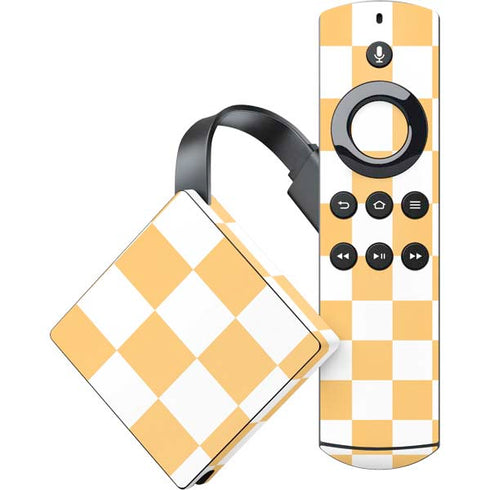 Yellow and White Checkerboard Amazon Fire TV Skin