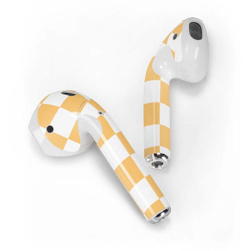 Yellow and White Checkerboard Apple AirPods 2 Skin