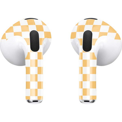Yellow and White Checkerboard Apple AirPods (3rd Gen 2021) Skin