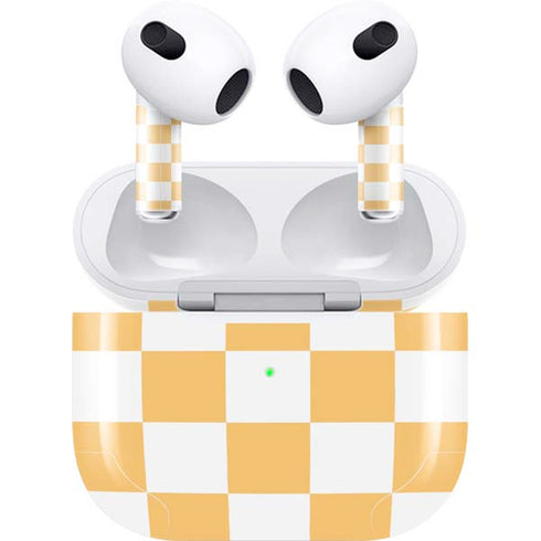 Yellow and White Checkerboard Apple AirPods (3rd Gen 2021) Skin