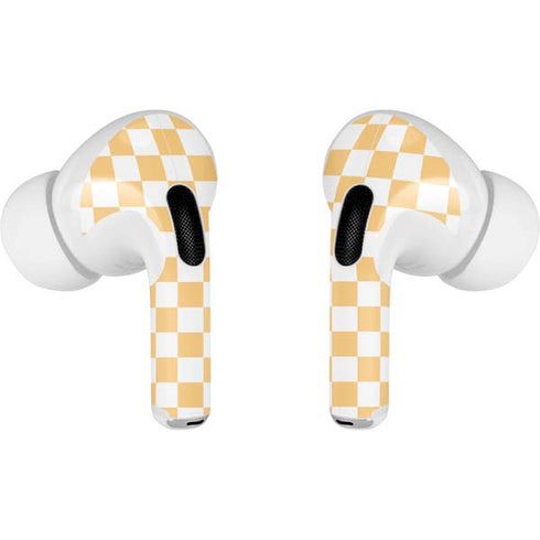 Yellow and White Checkerboard Apple AirPods Pro Skin