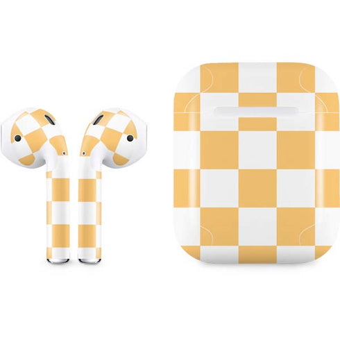 Yellow and White Checkerboard Apple AirPods Skin