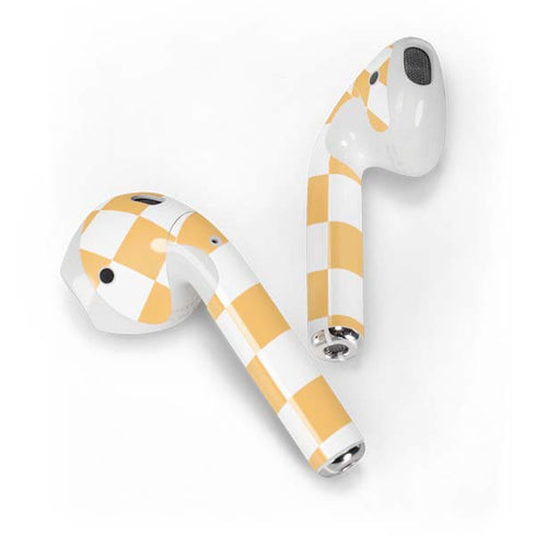 Yellow and White Checkerboard Apple AirPods Skin