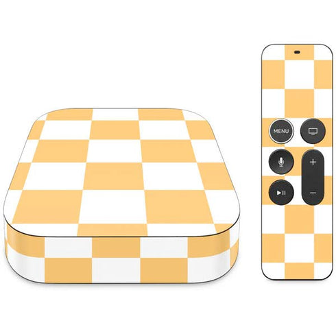 Yellow and White Checkerboard Apple TV Skin