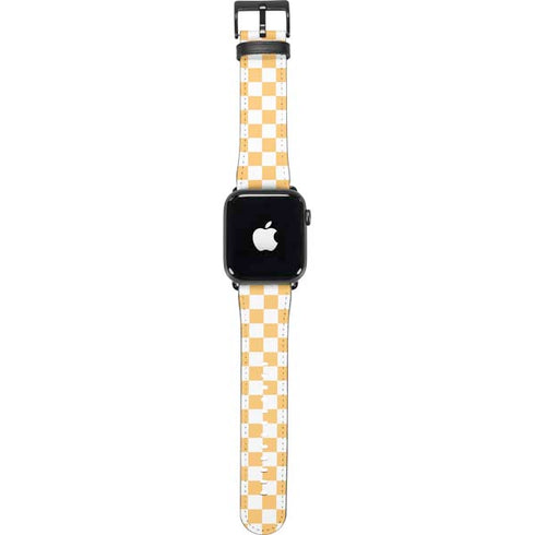 Yellow and White Checkerboard Apple Watch Band 42-44mm