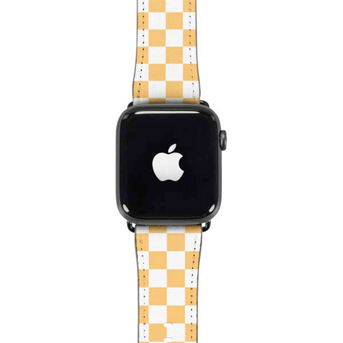 Yellow and White Checkerboard Apple Watch Band 38-40mm