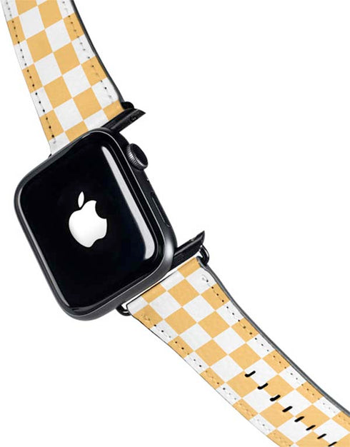 Yellow and White Checkerboard Apple Watch Band 38-40mm