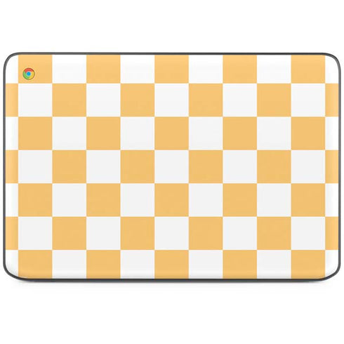 Yellow and White Checkerboard HP Chromebook Skin