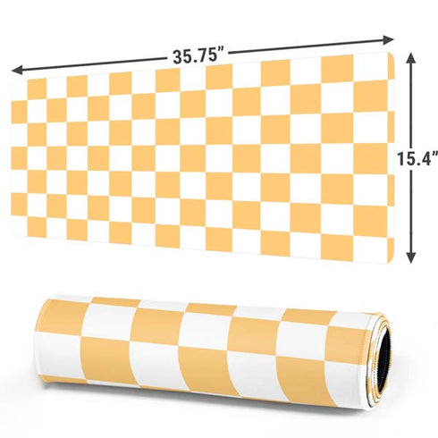 Yellow and White Checkerboard Gaming Mouse Pad