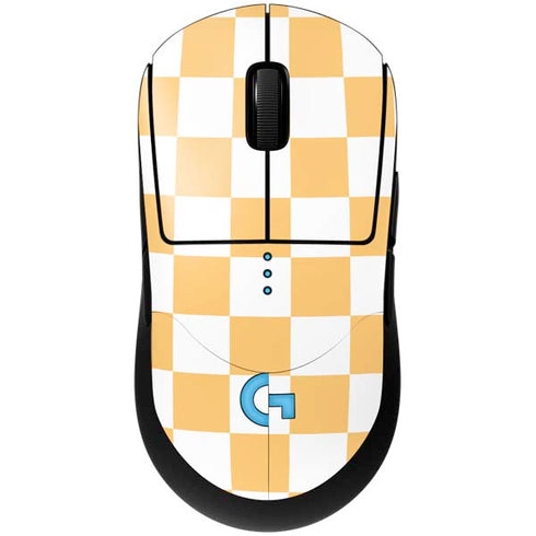 Yellow and White Checkerboard G Pro Wireless Gaming Mouse Skin