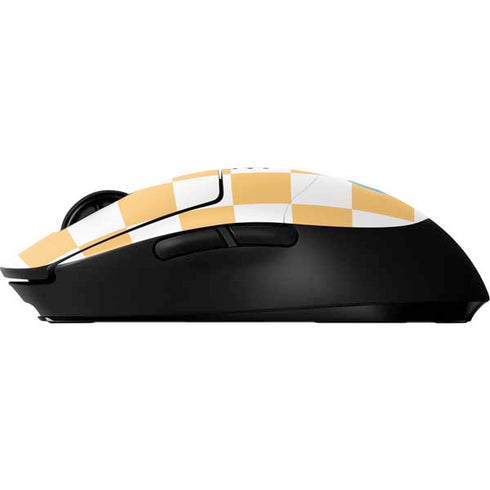 Yellow and White Checkerboard G Pro Wireless Gaming Mouse Skin