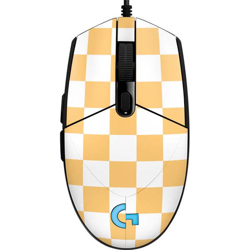 Yellow and White Checkerboard G203 Prodigy RGB Wired Gaming Mouse Skin