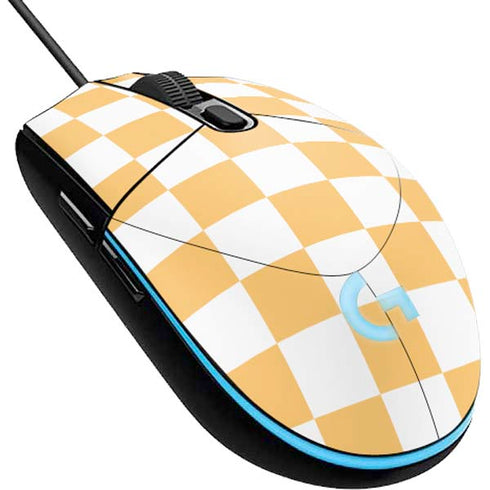 Yellow and White Checkerboard G203 Prodigy RGB Wired Gaming Mouse Skin