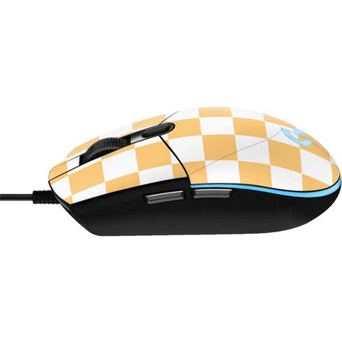 Yellow and White Checkerboard G203 Prodigy RGB Wired Gaming Mouse Skin